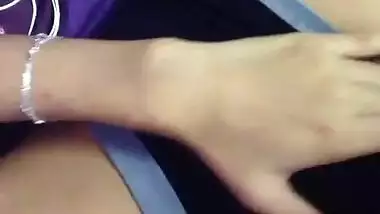 Horny girl playing with nipples and rubbing pussy