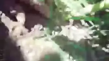 Cute curly pussy fucking outdoors movie scene