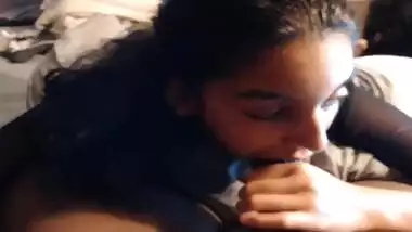 Desi Muslim sucking on a big Black cock