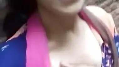 Adorable Desi cutie flashes curious friend her XXX tits in public