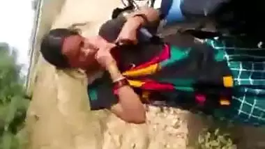 Teen caught having outdoor fun with lover near motorcycle in Desi mms clip