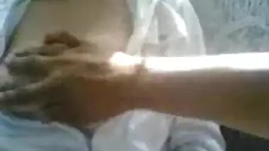 Big boobs of 19 years delhi school girl pressed