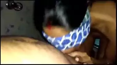 Bhabhi sucking husband dick in the bathroom.