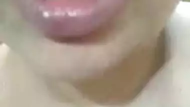 BBW horny wife masturbating on video call