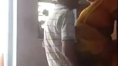 Neibour Boy Sets Cam and Fucking Aunty in Kitchen Caught