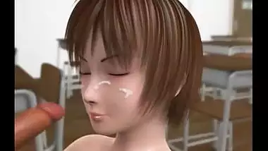 Animated babe taking facial and gets pounded