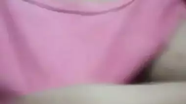 Cute girl shows her boobs and pussy
