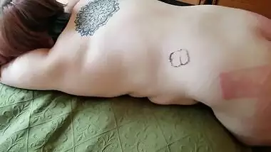 White girl spanked hard by brown master