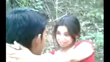 Young couple enjoy a romantic outdoor sensual session